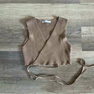 Zara knit wrap top